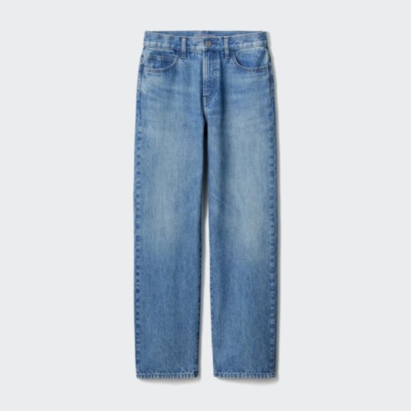 JW Anderson x Uniqlo Cotton Mid-Rise Classic Straight-Leg Denim Jeans (65 Blue) - Picture 8 of 16